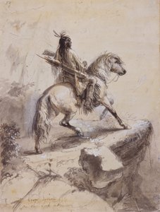 Indio Crow en vigía, c.1837 de Alfred Jacob Miller