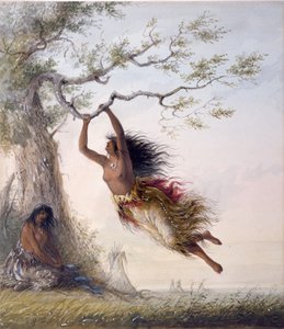 Niñas indias balanceándose de Alfred Jacob Miller