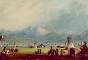 Gran campamento cerca de las Cut Rocks de Alfred Jacob Miller