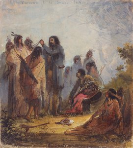 Regalos a los indios serpiente, c.1837 (óleo sobre papel) de Alfred Jacob Miller