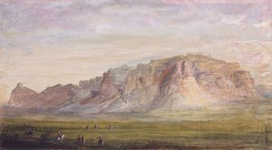 Scotts Bluff cerca de Nebraska (Platte), c.1837 (acuarela sobre papel) de Alfred Jacob Miller