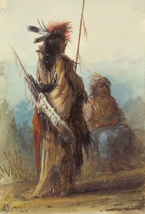 Shoshones, Green River, c.1837 (lápiz, pluma y tinta y aguada sobre papel) de Alfred Jacob Miller