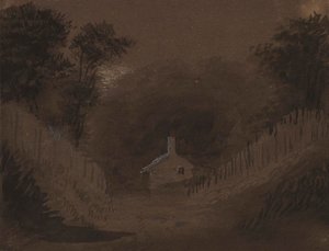 Pequeña casa entre árboles de Alfred Jacob Miller