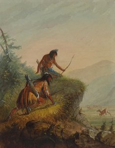 Indios Snake cazando alces de Alfred Jacob Miller