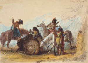 Tomando la joroba de la costilla, c.1858 (lápiz, acuarela y gouache sobre papel) de Alfred Jacob Miller