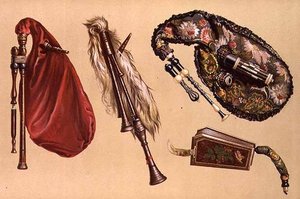 Gaitas: cuatro incluyendo una Cornemuse, una Calabresa y una Musette, de 