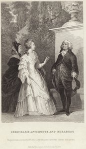 Reina María Antonieta y Honoré Gabriel Riqueti de Alfred Johannot
