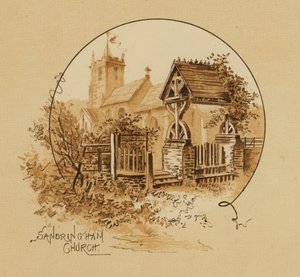 Iglesia de Sandringham, Norfolk (cromolito) de Alfred Johnson