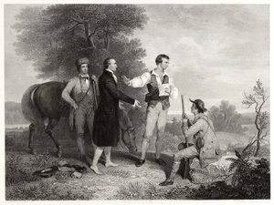 La Captura del Mayor Andre, después de Asher B. Durand, c.1846 (grabado)