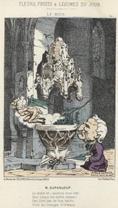 Le Boxis: caricatura sobre Dupanloup - ilustración del 21/02/1871 en “Flores, Frutas y Verduras del Día” de Alfred Le Petit