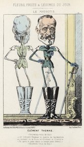 El Nomeolvides: caricatura sobre Clément Thomas - ilustración de 03/02/1871 en “Flores, Frutas y Verduras del Día” de Alfred Le Petit