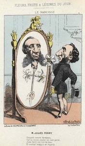 El Narciso: caricatura sobre Jules Ferry - ilustración del 27/01/1871 en “Flores, Frutas y Verduras del Día”