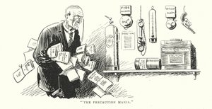 Precaution Mania (litografía) de Alfred Leete
