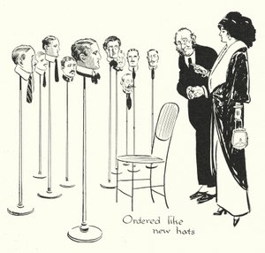 Selección de hombres como sombreros (litografía) de Alfred Leete