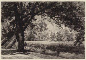 Torre Magdalen desde los prados de Christ Church de Alfred Louis Brunet Debaines