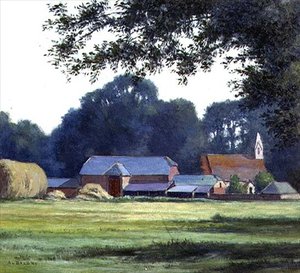 La granja, West Parley, Dorsetshire, 1909 de Alfred Lys Baldry