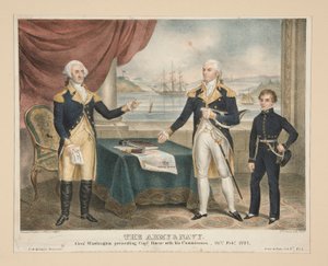 El Ejército y la Armada, Genl. Washington presentando al Capitán Barry con su Comisión de Alfred M. Hoffy