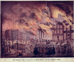El Gran Incendio de Nueva York, 1835 de Alfred M. Hoffy