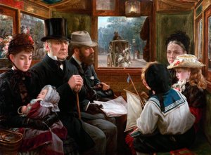 Un viaje en Ómnibus a Piccadilly Circus con el Sr. Gladstone viajando con pasajeros ordinarios