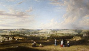 Stroud desde cerca del Fuerte Rodborough, Gloucestershire de Alfred Newland Smith