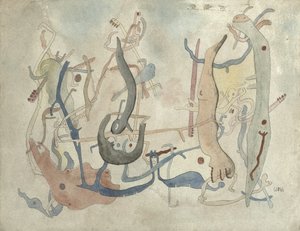 Formas imaginarias, c.1939/40 (pluma, tinta china y acuarela sobre papel)