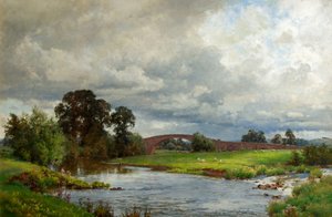 Thorverton Bridge (Óleo sobre lienzo) de Alfred Parsons