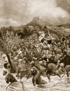 El Rey Penda asesinado en Winwaedfield, 655, ilustración de 
