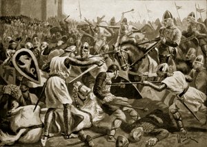 Roberto tomado prisionero en Tinchebral, 1106, ilustración de 