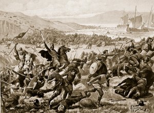 La gran batalla de Brunanburh, 937, ilustración de 