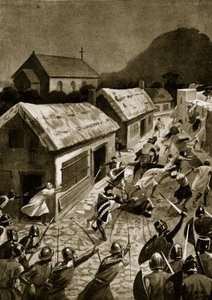 El asalto de Berwick por los escoceses, noviembre de 1354, ilustración de 