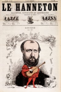 El chabiner de mayo de 1867. Caricatura de Charles Gounod (1818-1893), compositor francés. por Alfred le Petit