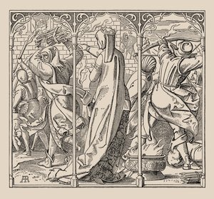 Los Nibelungos. Cómo la Reina Ordenó Quemar el Salón, 1840-1841 de Alfred Rethel