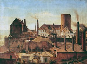 La Fábrica Harkort en Burg Wetter, c.1834 de Alfred Rethel