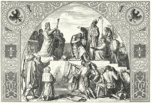 El bautismo del jefe sajón Widukind, 785 de Alfred Rethel