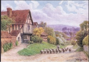 Cropthorne, cerca de Evesham, Worcester, de Las Cabañas y la Vida en el Pueblo de la Inglaterra Rural publicado por Dent & Sons Limited de Alfred Robert Quinton