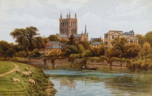 Catedral de Hereford, desde el río de Alfred Robert Quinton