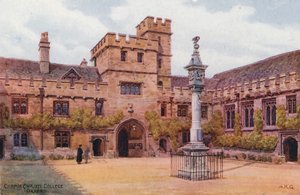 Oxford: Corpus Christi College, Oxford (litografía en color)