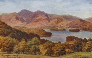 Skiddaw y Keswick desde Brandelhow Park, Distrito de los Lagos
