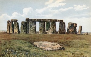 Stonehenge, mostrando la Piedra del Sacrificio de Alfred Robert Quinton