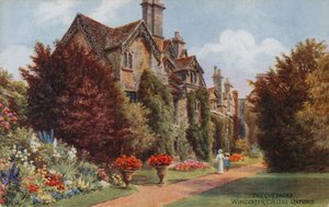 Las cabañas, Worcester College, Oxford (litografía a color) de Alfred Robert Quinton