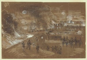 Quema de las casas y graneros del Sr. Muma en la pelea del 17 de septiembre de Alfred Rudolph Waud