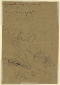 Confederados arrastrando cañones por Kenesaw de Alfred Rudolph Waud