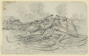 Destrucción de puente, tanques de telégrafo, etc. en Warrenton Junction de Alfred Rudolph Waud