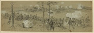 Posición del 2 de junio cerca de Cold Harbor, trincheras al frente de Alfred Rudolph Waud