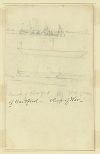 Lanzamiento del Hartford, balandra de guerra de Alfred Rudolph Waud