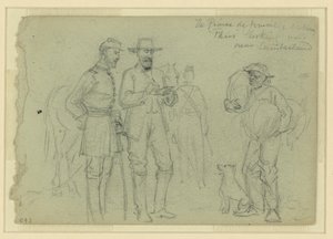 El Príncipe de Joinville dibujando "París" mirando, cerca de Cumberland de Alfred Rudolph Waud