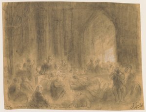 Los sin hogar refugiándose en una iglesia durante el incendio de Chicago de 1871 de Alfred Rudolph Waud