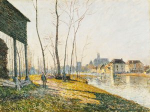 Una mañana de febrero en Moret-sur-Loing de Alfred Sisley