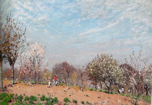 Manzanos en flor en Louveciennes de Alfred Sisley