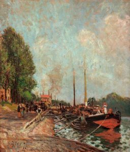 Barca en Billancourt de Alfred Sisley